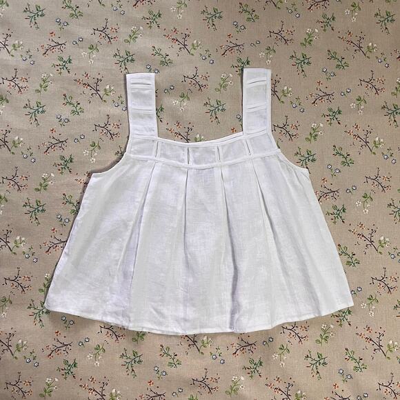 Madewell Embroidered A-Line Top 100% Linen White Flowy Lightweight Size Small - Picture 2 of 8